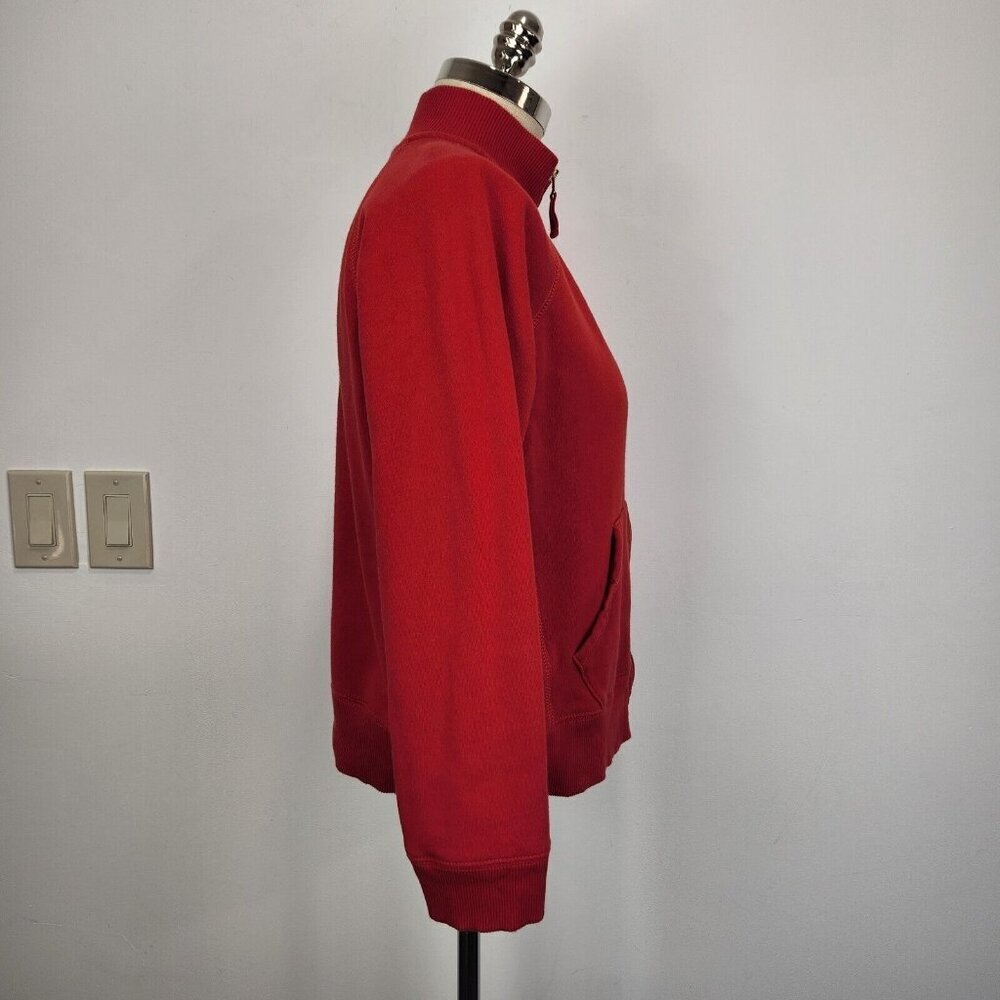 Lauren Jeans Co Sweatshirt Womens L Red Full Zip Nautical Crest Gold Hardware‎ - Picture 4 of 10